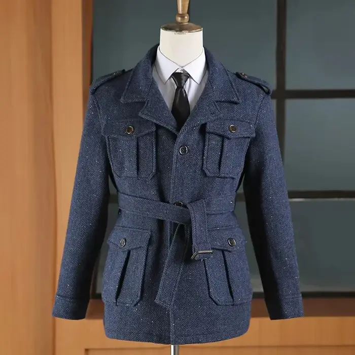 Veste de chasse multi-poches pour hommes, 1 pièce seulement, manteau de Sport rétro britannique, cei