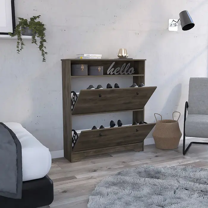Chaussures de Calgary T1, dessus supérieur supérieur, une étagère ouverte, deux étagères extensibles