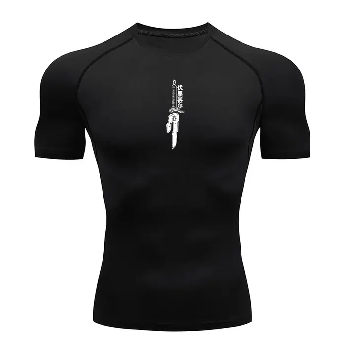 Chemises de Compression graphiques Anime pour hommes, t-shirts athlétiques à séchage rapide, hauts d