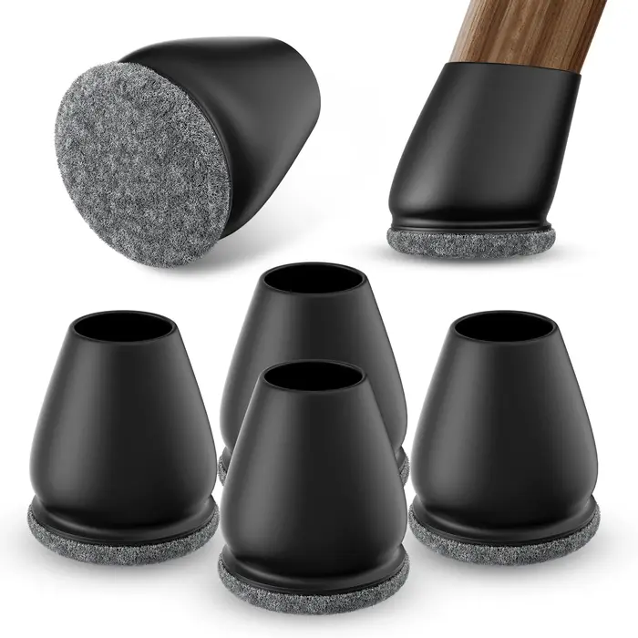 8 protections de pieds de chaise en silicone, diagonales, avec coussinets en feutre épais, en TPE, p