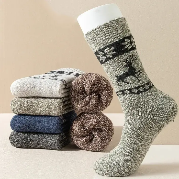 Chaussettes chasse laine épaisse hiver - thermiques pour randonnée cynégétique grand froid
