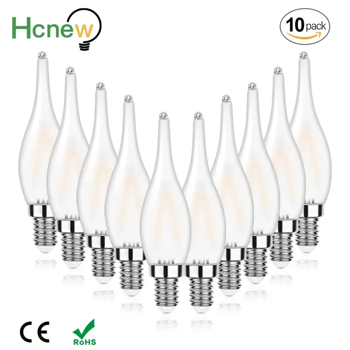 Ampoule LED E14 bougie 220V 110V C22 givrée rétro filament vintage décoration maison luminaire