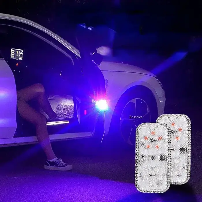 Feu d'avertissement de porte de voiture LED, câblage gratuit, Anti-collision, Anti-arrière, Flash, l