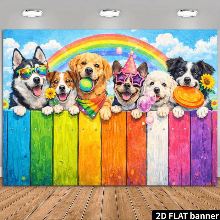 Fond de scène 2D coloré avec des chiens
