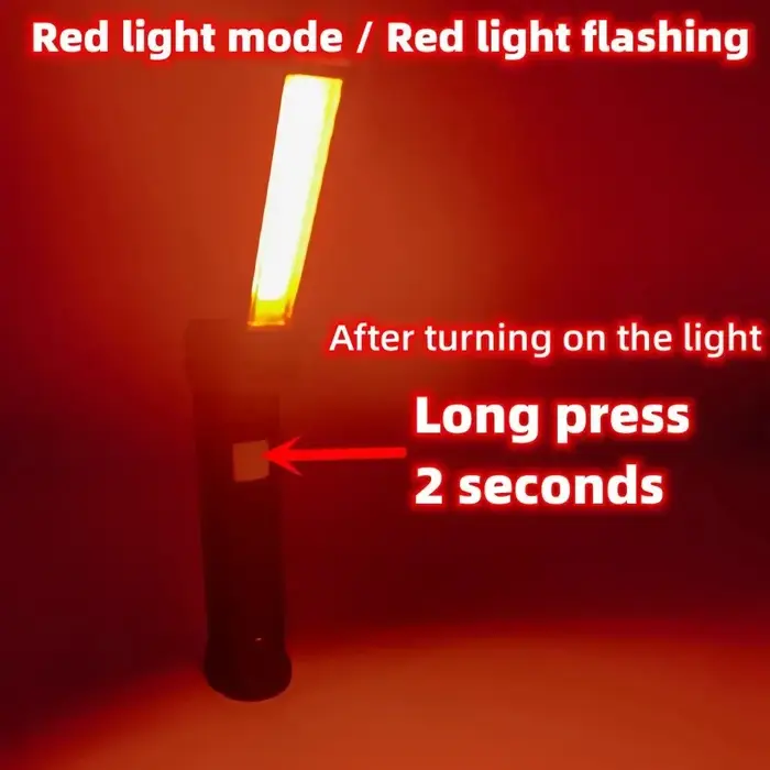 Lampe de poche LED Rechargeable, lampe de travail, crochet suspendu magnétique avec batterie intégré