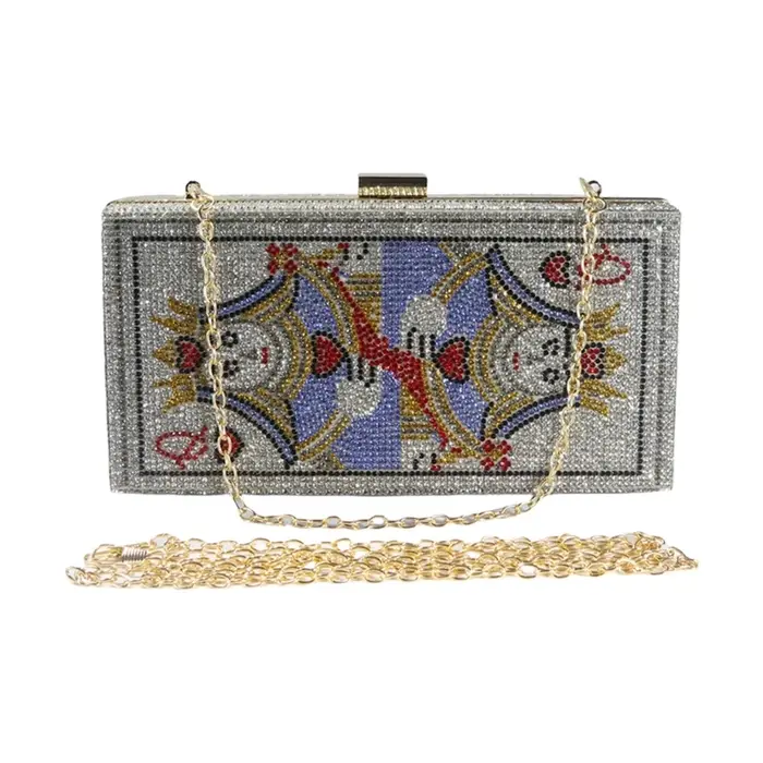 Pochette soirée pour cartes pour femmes, à bandoulière en nouveauté, sacs Queen Hearts, cartes à