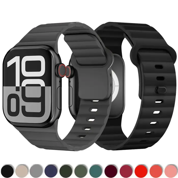 Bracelet silicone sport Apple Watch 44mm 40mm 46mm 41mm 49mm 42mm 45mm iWatch ultra 2 séries 10 9 8 7 SE