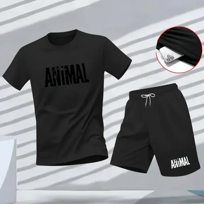 Nouvel ensemble deux pièces d'été pour homme : T-shirt à manches courtes et short, respirant et à sé