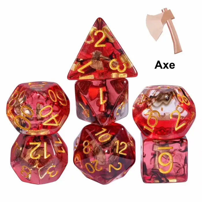 Cusdie DND armes élément dés 7 pièces Transparent D4-D20 jeu de dés polyédriques créatifs pour jeu de rôle de table