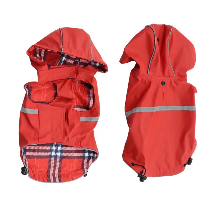 Manteau de pluie pour chien, imperméable réfléchissant réglable avec capuche et trou pour laisse, do
