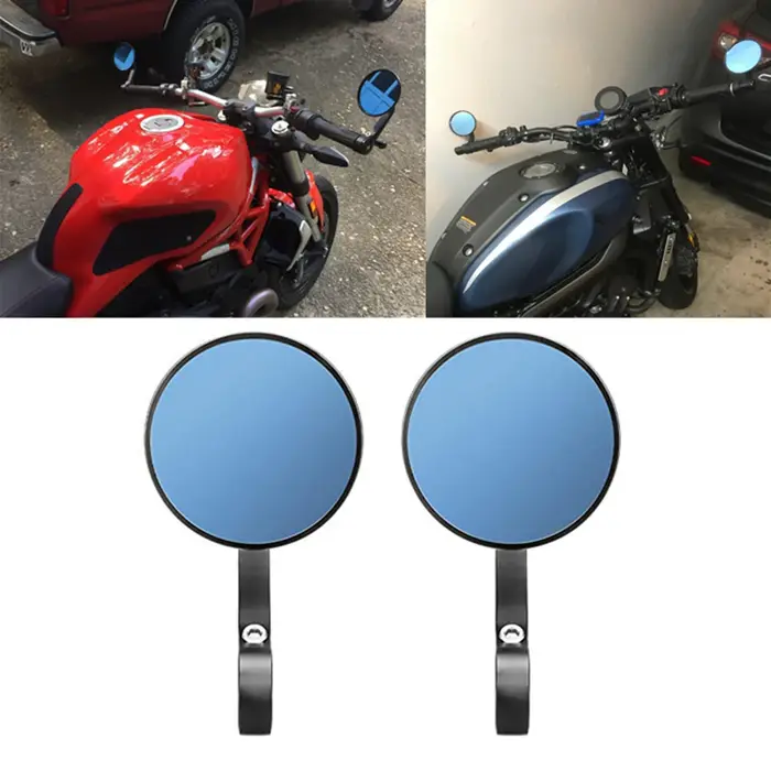 Rétroviseur de moto rond 7/8" CNC, pièces Cafe Racer, rétroviseur latéral de moto, rétroviseur de gu