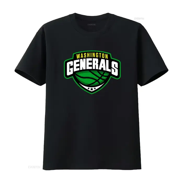 T-shirt imprimé avec le logo de l'équipe de basket-ball des Washington Generals pour les fans de sport, vintage, décontracté, graphique, respirant, homme