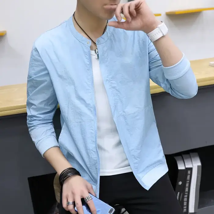 Coupe-vent pour hommes, vêtements de Protection solaire, décontracté, bleu, séchage rapide, respiran