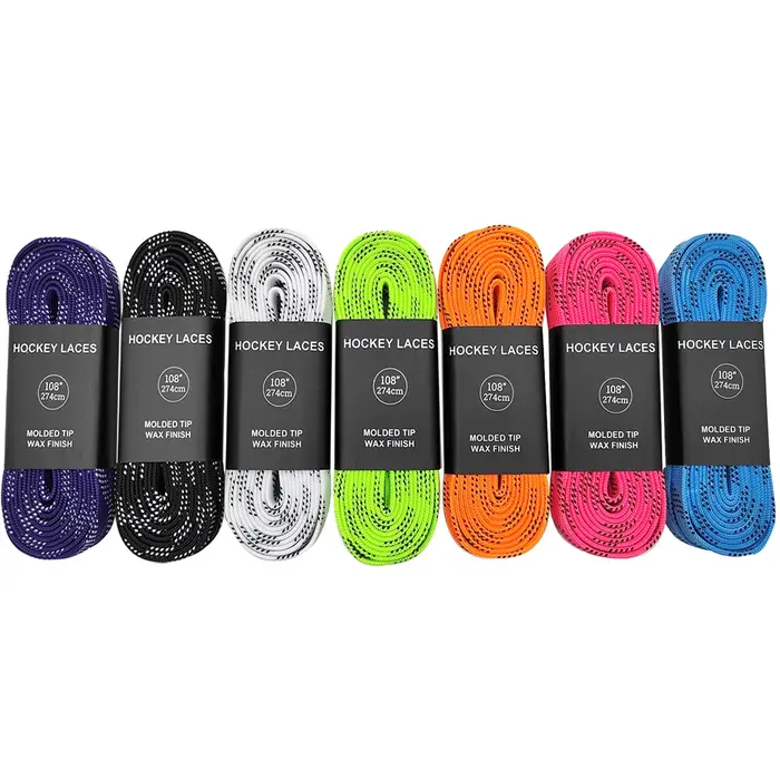 Lacets de patins cirés de hockey sur glace, pointes renforcées de tresse de couche de touristes, acc