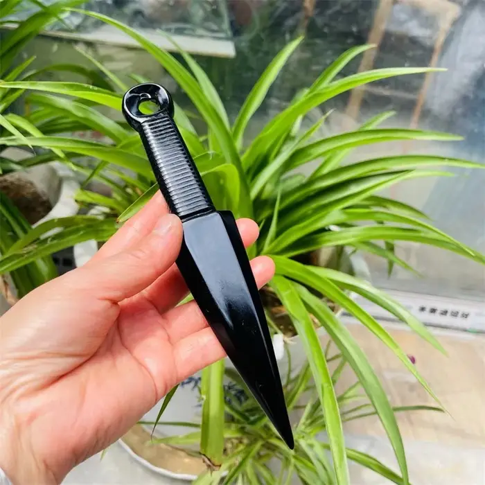 poignard en obsidienne naturelle de 20cm, pierre de Protection en cristal de guérison, couteau fait 