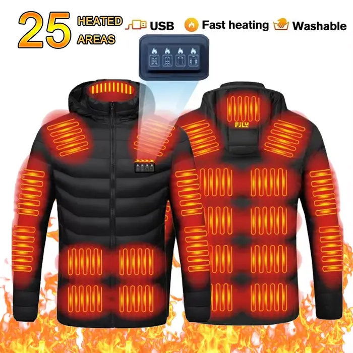 21 zones veste chauffante hommes vestes chauffantes électriques manteau chauffant