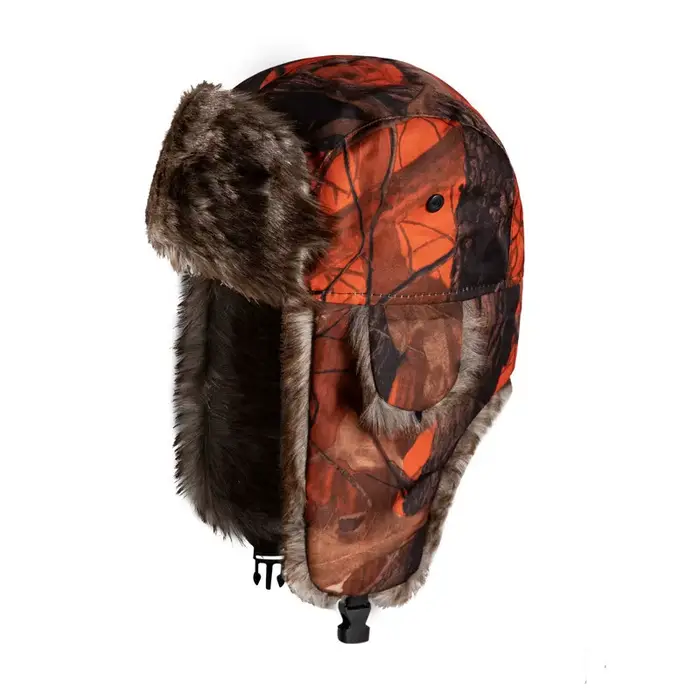 Chapeau trappeur russe ushanka fourrure hiver chasse ski pêche - Bomber hat avec rabats d'oreilles chauds