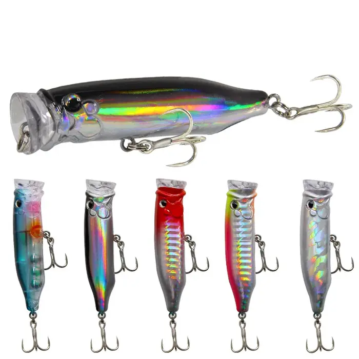 Leurre de pêche flottant Popper Wobbler avec 6 #   Crochets 6.5cm 10g appâts artificiels Crankbait P