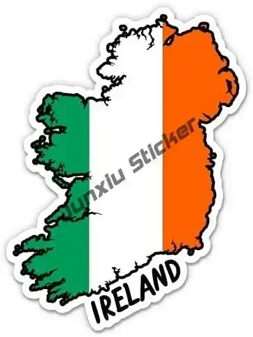 Autocollant d'armoiries irlandaises, décalcomanie en vinyle auto-adhésif, carte d'Irlande, autocolla