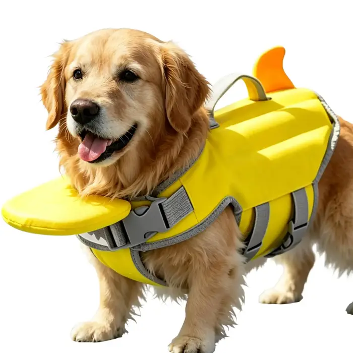 Gilet de sauvetage pour chien à haute flottabilité avec poignée