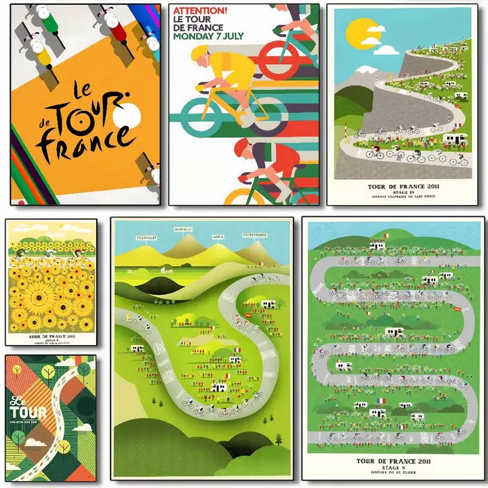 Affiche artistique sur toile HD du Tour de France