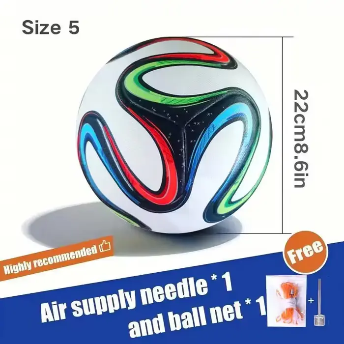 Ballon de football professionnel PU taille 5 pour hommes et femmes entraînement extérieur matchs occasions spéciales sportifs loisirs