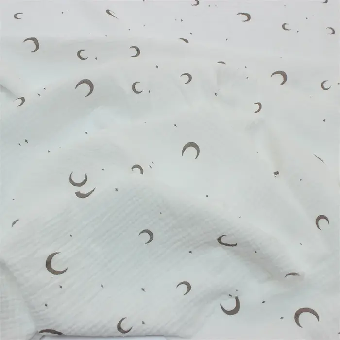 Tissu à coudre en gaze Double couche 100% coton 135x50cm, imprimé de dessin animé, pour vêtements de