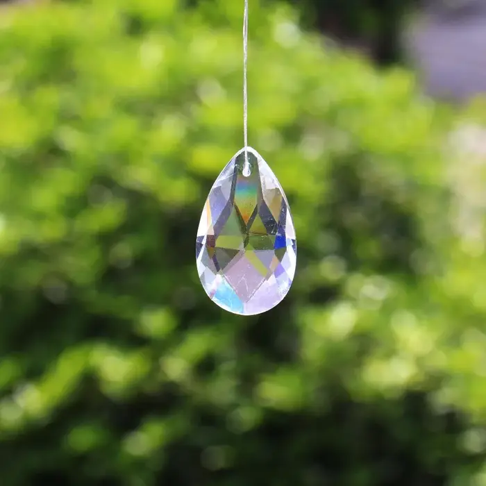 Pendentif en forme de larme d'ange en cristal, 10 pièces, Laser, prisme, lustre, breloque aurore, at