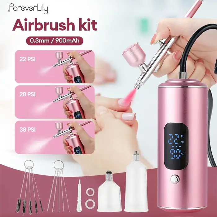 Kit d'aérographe Portable, Mini pistolet de pulvérisation de peinture à compresseur d'air pour Nail 