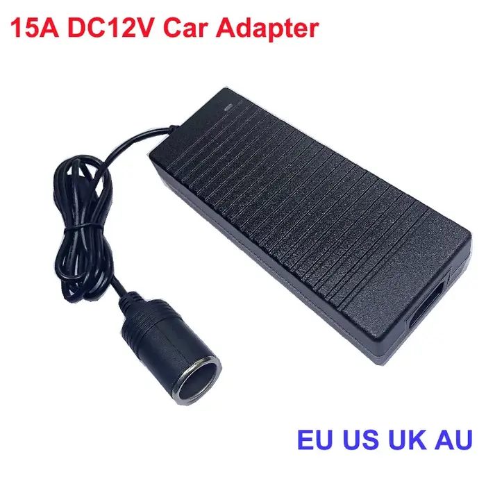 Adaptateur d'alimentation pour voiture, convertisseur AC à DC, 110V/ 240V à 12V, 15A, 180W, prise UE