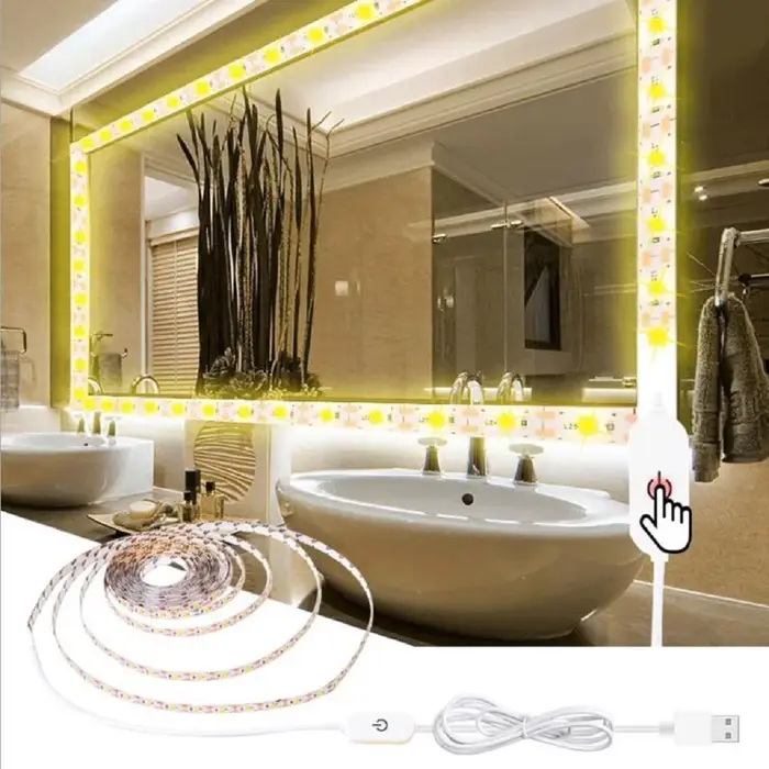 Bande lumineuse LED à intensité réglable, 5V, SMD2835 3528, 60 diodes/m, étanche, rétro-éclairage TV