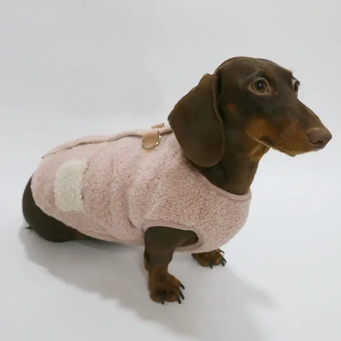 Wiener-Sweat-shirt chaud à manches courtes Blaireau, saucisse berbère, sourire, glaçure rose et marr