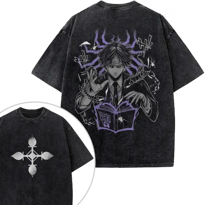 Hunter x Hunter Chrollo vêtements hommes femmes à manches courtes t-shirts lavé coton T-shirt Manga 
