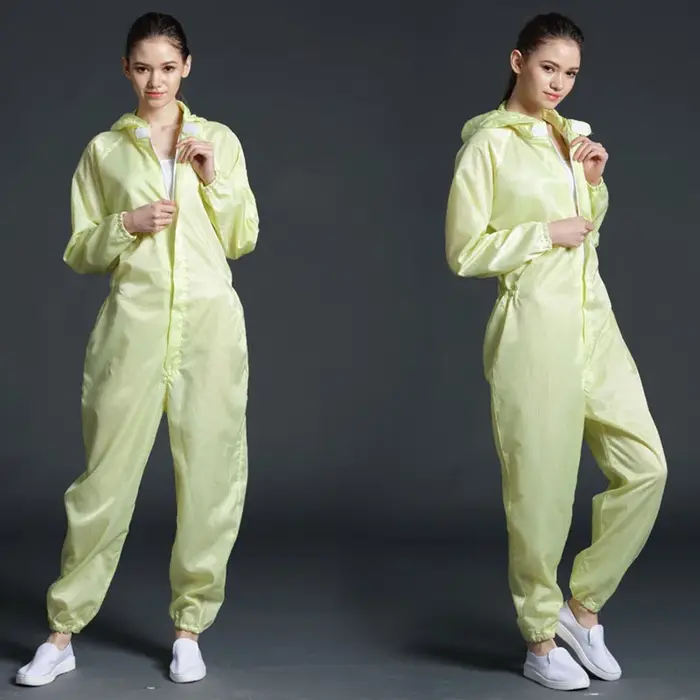 Combinaison unisexe à capuche anti-poussière pour salles blanches sécurité travail vêtements de protection polyester thermique rapide séchage