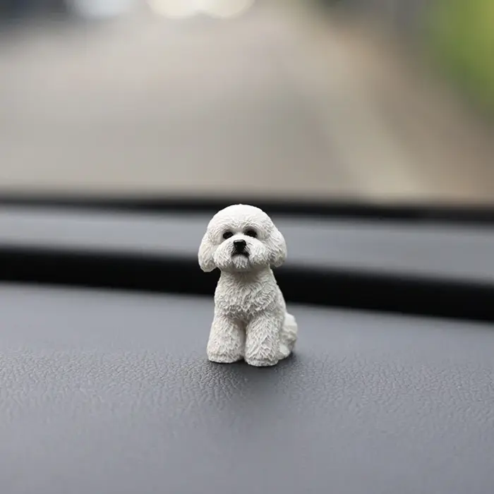 Figurines de chien caniche en résine, artisanat Miniature, Mini ornement Animal, décoration de burea