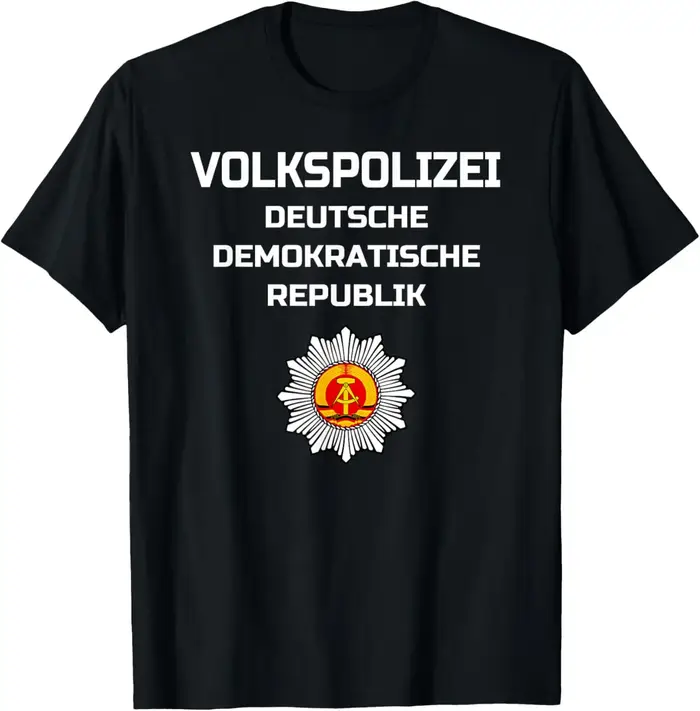 T-shirt homme en polyester imprimé police Allemagne de l'Est style décontracté pour hommes et fans d'histoire ocassions quotidiennes et événements