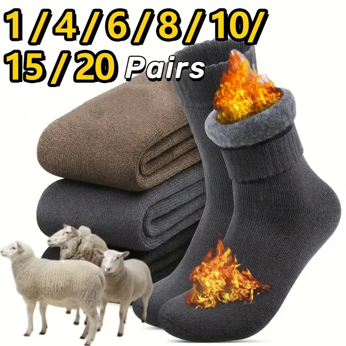 Chaussettes polaire super épaisses homme automne hiver outdoor résistantes au froid