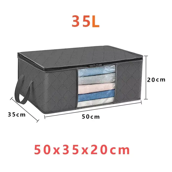 Sac de Rangement Pliable de Grande Capacité pour Vêtements, Couverture, Placard de Chambre à Coucher