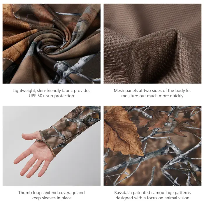 Basssdspatule-Sweat à capuche camouflage de chasse pour homme, chemise de pêche à manches longues av