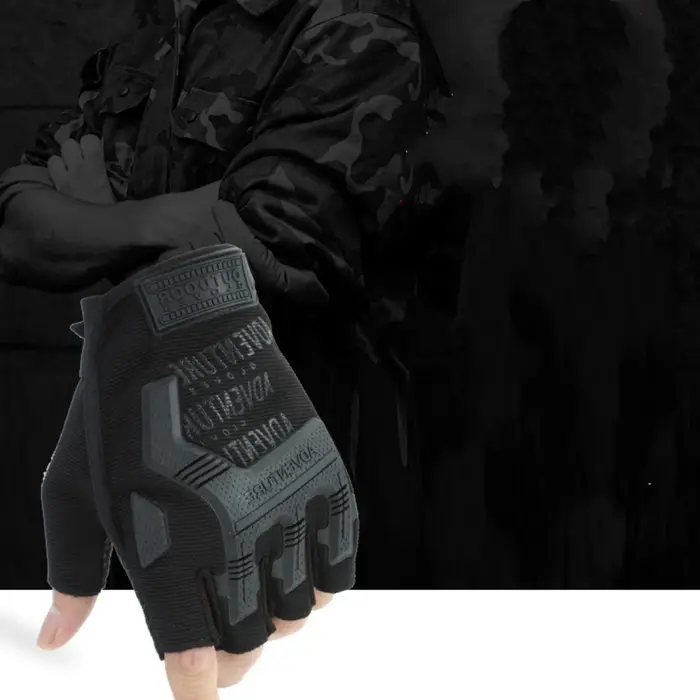 Gants tactiques demi-doigts anti-dérapants - Chasse, vélo et pêche été, respirants pour sports outdoor