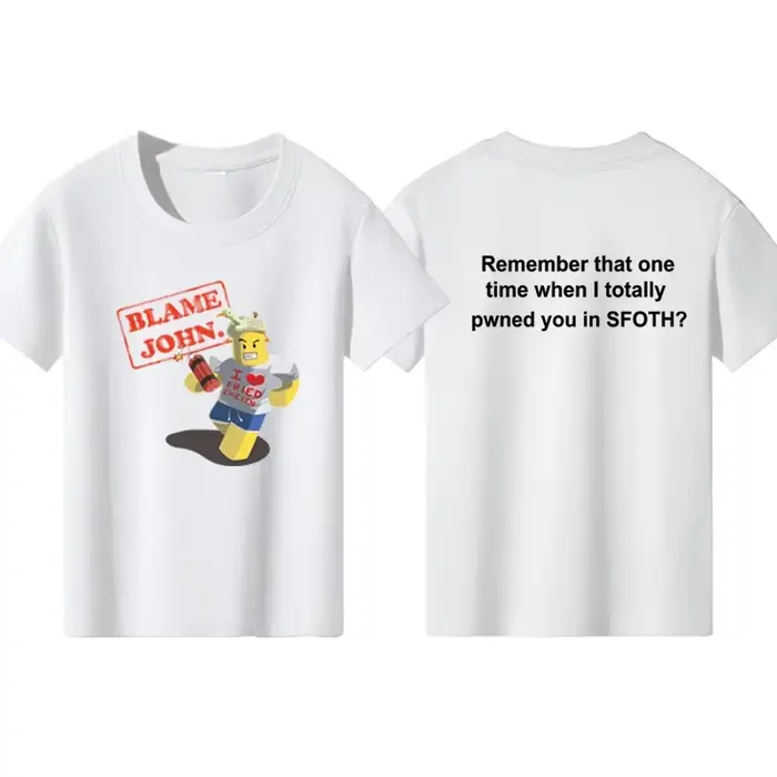 Blame John imprimé hauts pour adolescents T-shirt garçons filles été décontracté drôle mode col rond