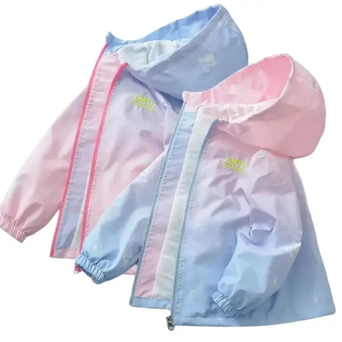 Veste de mode coréenne pour filles et adolescentes, manteau à capuche dégradé décontracté pour garço