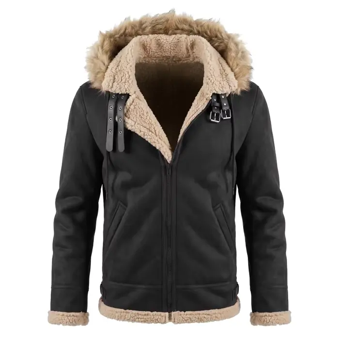 Veste d'hiver à capuche pour hommes, doublée de polaire, veste chaude pour randonnée en plein air, m