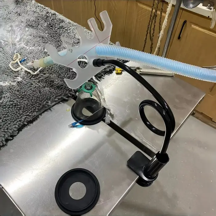 Support universel pour tube de circuit respiratoire de machine d'anesthésie