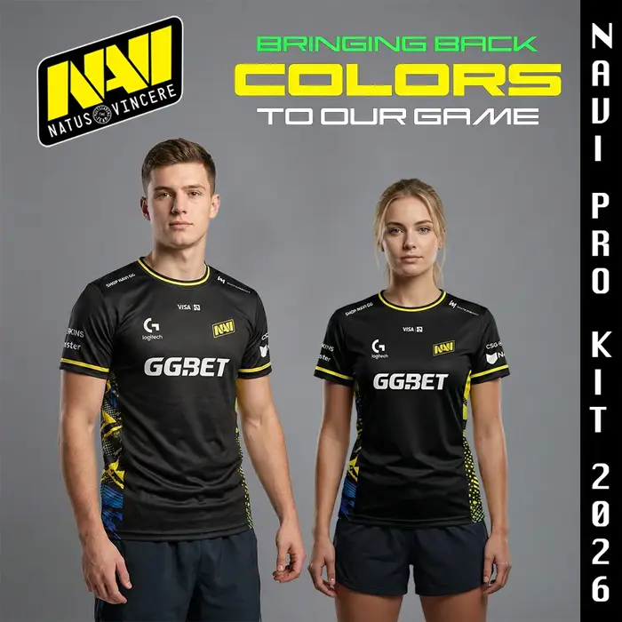 T-shirt de club d'e-sport NAVI 2026, nouveau maillot de jeu CS2 Major, haut respirant à manches cour