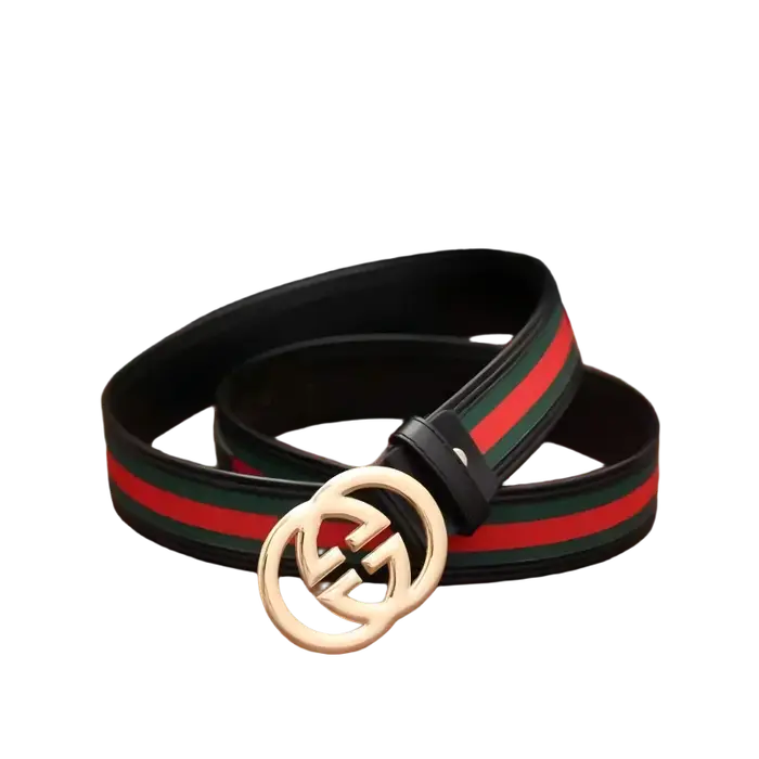 2026New mode hommes ceinture avec tissu rouge et vert lettre mode polyvalent décontracté Denim panta