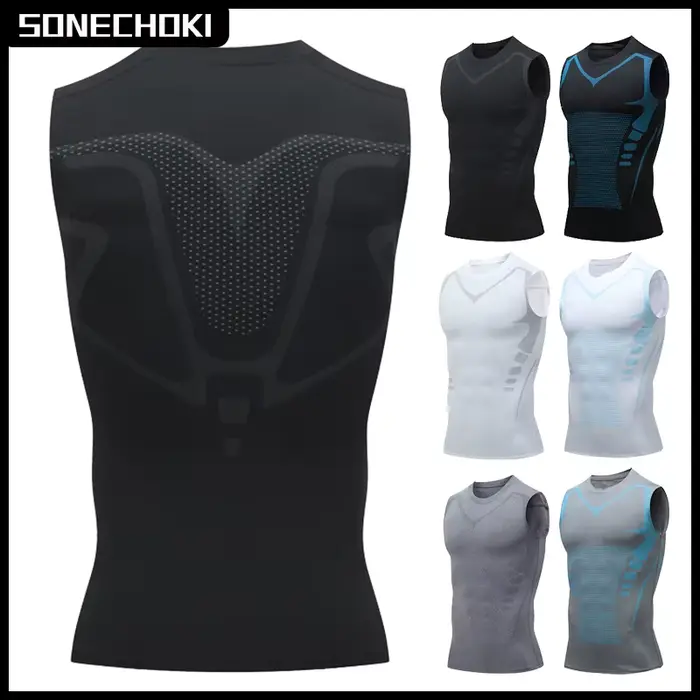 Débardeur de Compression pour hommes, chemise de gymnastique sans manches, impression à séchage rapi