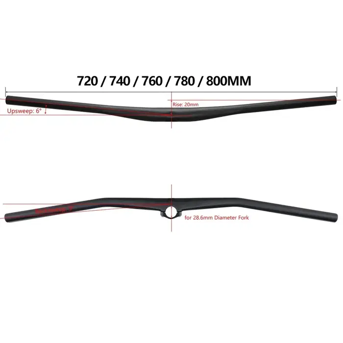 KOCEVLO Guidon intégré à vélo en fibre de carbone, MTB AM XC guidon à vélo de montagne avec support 