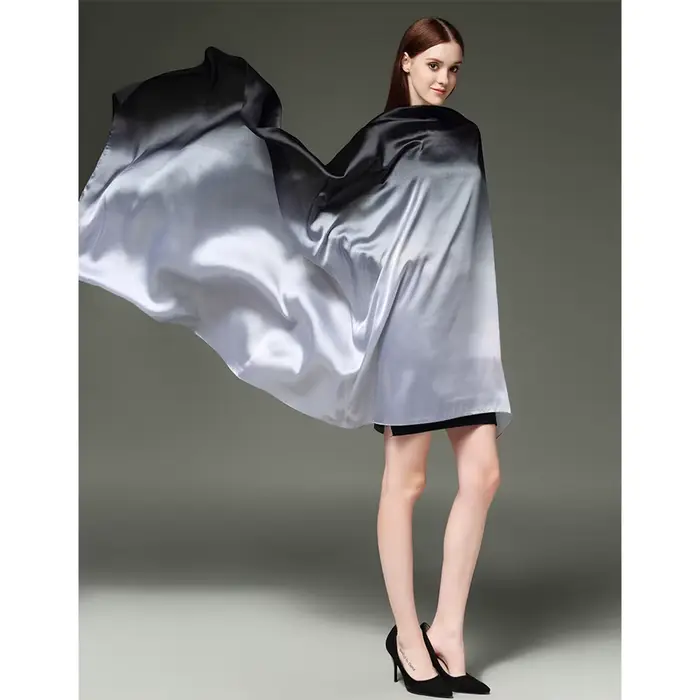 Écharpe en mousseline de soie pour femmes, châle imprimé multicolore, poncho de plage, protection de