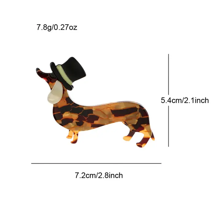 Broche de chien en acrylique jaune clair de la marque shmik pour accessoires d'animaux de compagnie élégants et modernes occasions spéciales